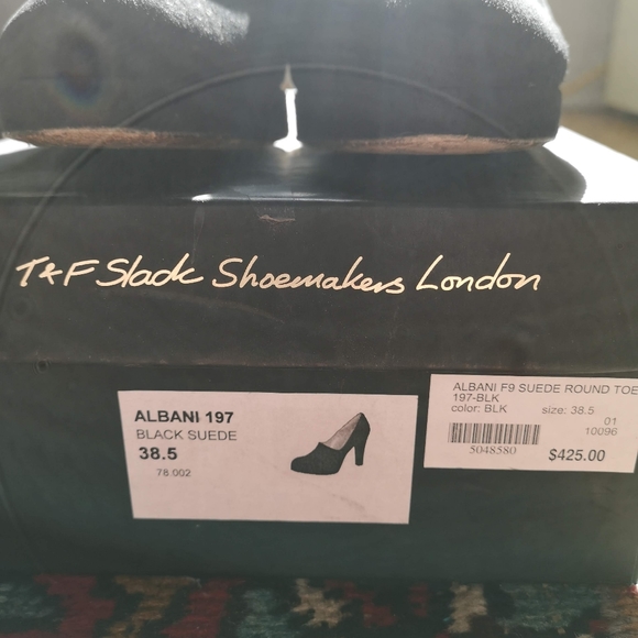 T&F Slack London black suede platform pumps - Picture 3 of 6